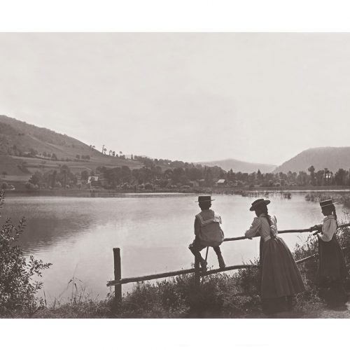 Photo d'époque campagne n°12 - promenade au bord d'un lac