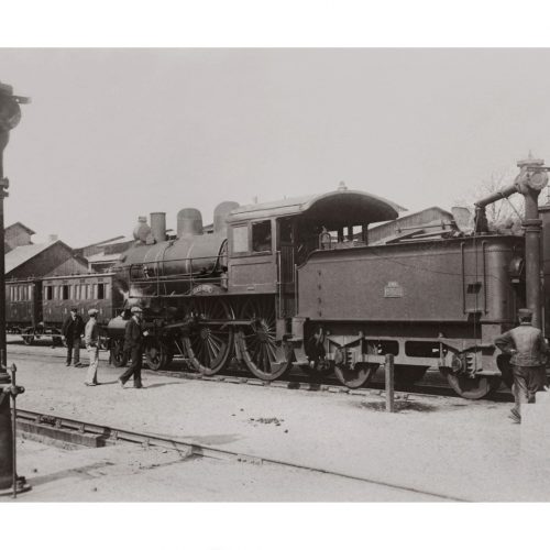 Photo d'époque locomotive n°07 - Locomotive Américaine en service sur la ligne Nantes Bordeaux en 1900