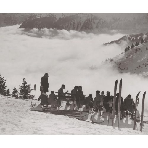 Photo d'époque Montagne n°88 - pique-nique dans la neige