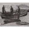 Photo d'époque pêche n°73 - nettoyage filets pêche - Sidmouth, Angleterre