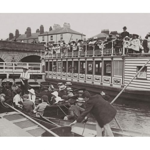 Photo d'époque sur l'eau n°24 - bateaux Tamise - Folly bridge - Oxford (Angleterre)