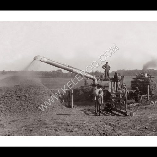 Photo d'époque Campagne n°19 - battage du blé - Photographe Victor Forbin