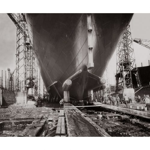 Photo d'époque industries n°08 - lancement Paquebot Lafayette Compagnie Générale Transatlantique - Saint-Nazaire - 1929