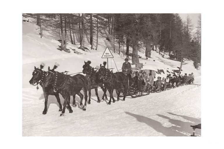 Photo d'époque montagne n°97 - train traîneau - JO hiver Saint Moritz 1927