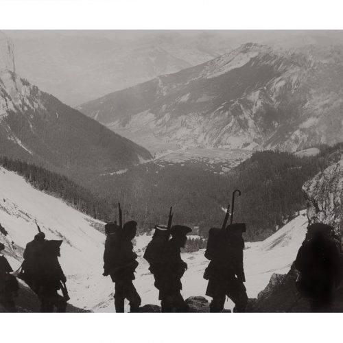 Photo d'époque Montagne n°98 - Chasseurs alpin montant col des Aiguilles