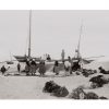 Photo d'époque Pêche n°82 - Nettoyage des filets de pêche - Mer du Nord
