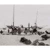 Photo d'époque Pêche n°82 - Nettoyage des filets de pêche - Mer du Nord