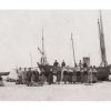 Photo d'époque Pêche n°83 - Nettoyage des filets de pêche - Mer du Nord