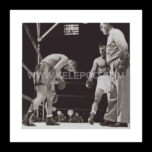 Photo d'époque SPORT n°69 - Marcel Cerdan (à droite) vainqueur et Champion du monde poids moyen 1948 face à Tony Zale
