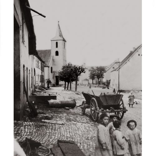 Photo d'époque Campagne n°26 - enfants de la campagne devant une charrette en bois