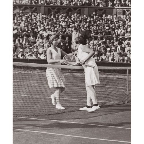 Photo d'époque SPORT n°72 - Miss Betty Nuthall vs Fraulein Aussem - 2ème tour Wimbledon - 22 juin 1927 - Photographe Victor Forbin