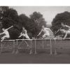 Photo d'époque SPORT n°74 - Championnat interuniversitaire au College Park de Dublin - saut de haies - 110 mètres haies -photographe Victor Forbin