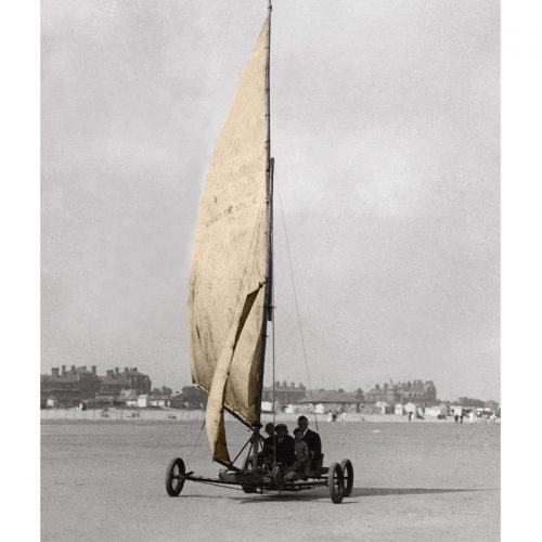 Photo d'époque Mer couleur n° 44 - char à voile plage de Skégness (GB) - Photographe Victor Forbin (60x90)