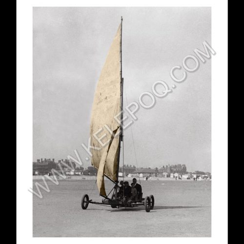Photo d'époque Mer couleur n° 44 - char à voile plage de Skégness (GB) - Photographe Victor Forbin (60x90)