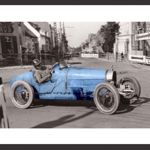 Photo d'époque Automobile en couleur n°88 - Ivy Cummings - Bugatti - Grand Prix de Boulogne - août 1926 - Photographe Victor Forbin