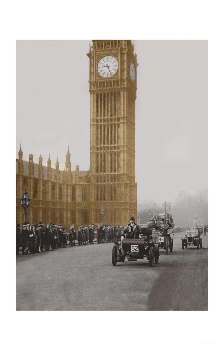 Photo d'époque Londres couleur n°02 - Course Old Crocks - Big Ben