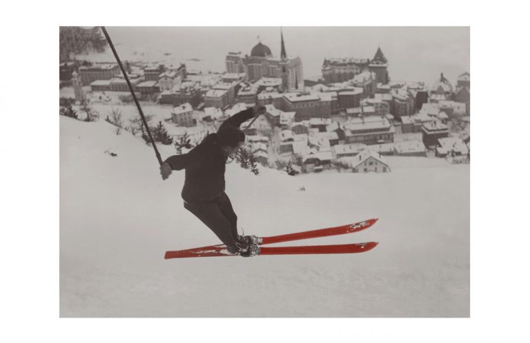 Photo d'époque Sport couleur n°15 - saut à ski JO St Moritz